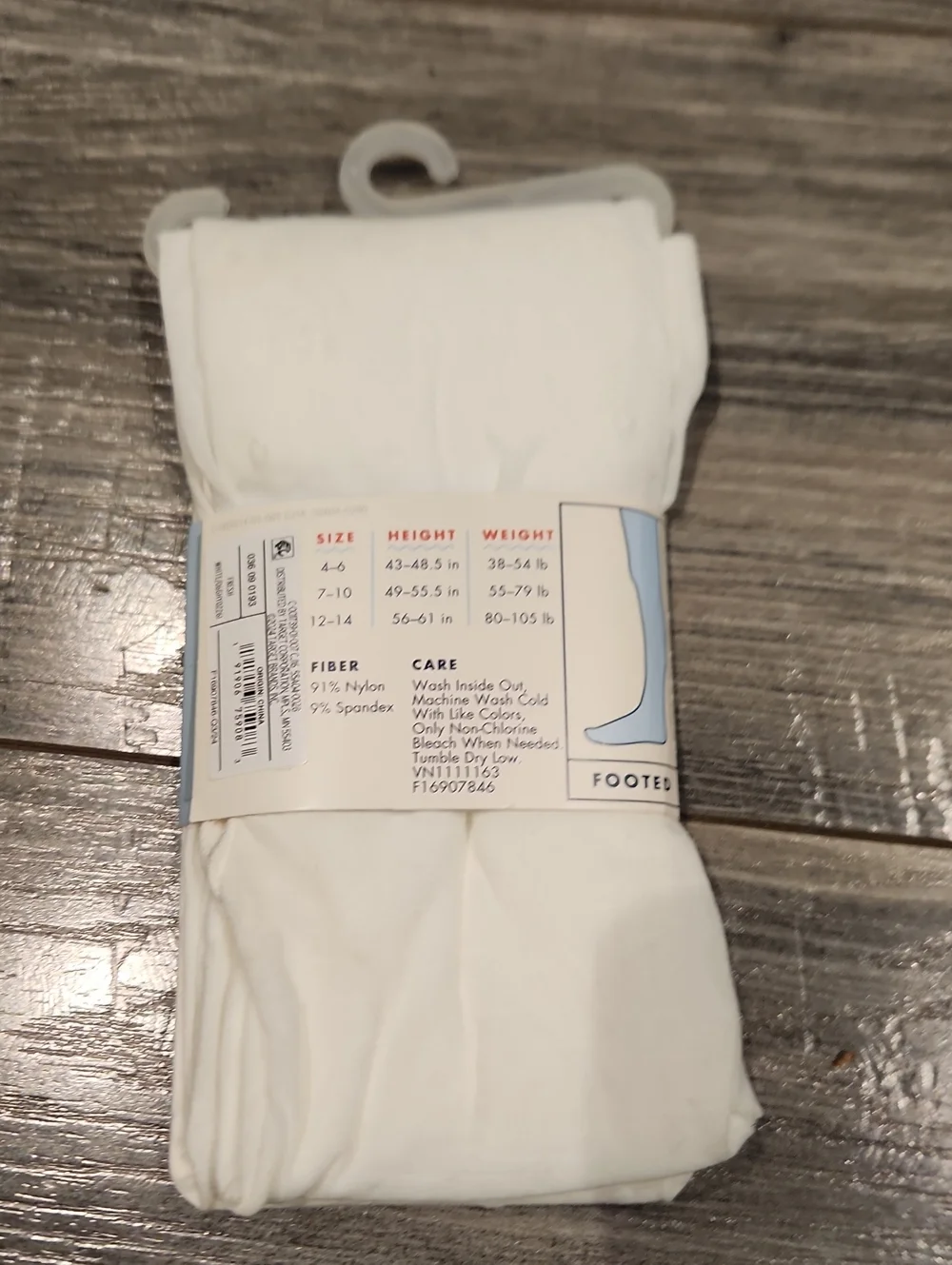 NWT Cat & Jack Girls Sz 12-14 White w/dots Footed Tights